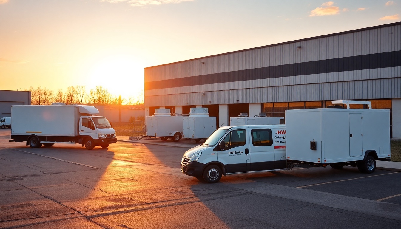 HVAC service operation in Minnesota at golden hour