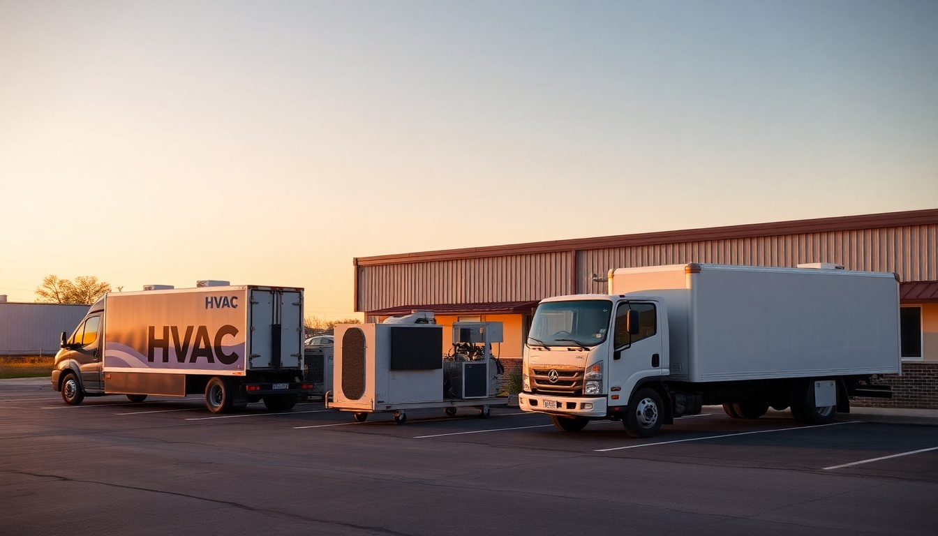 HVAC service operation in Mississippi at golden hour