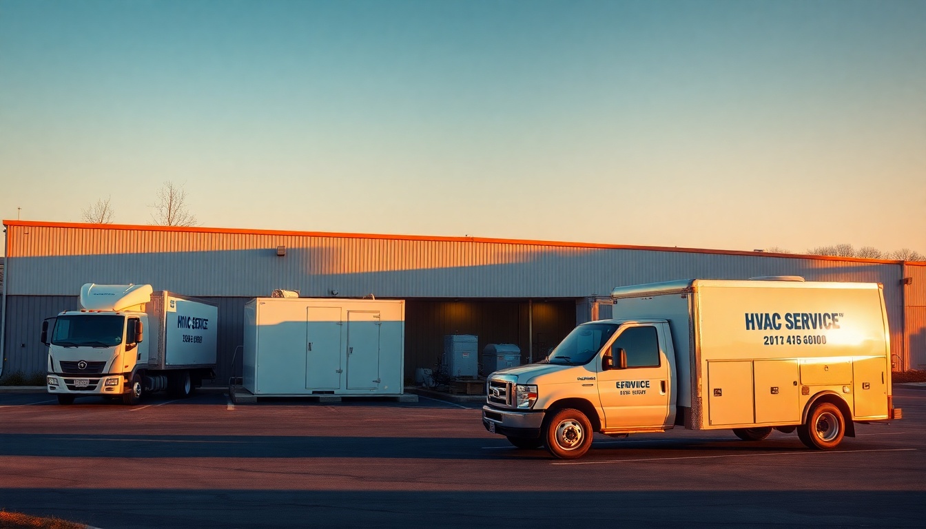 HVAC service operation in Missouri at golden hour