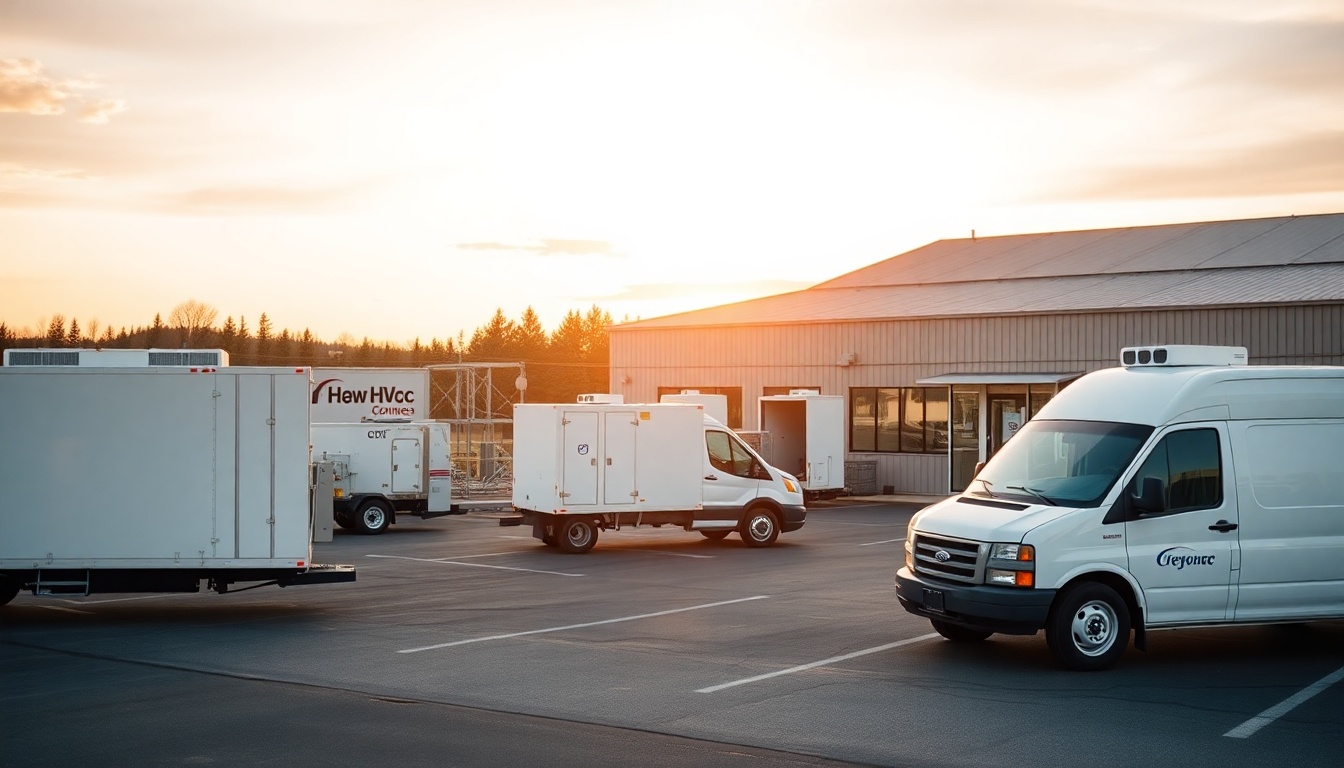 HVAC service operation in Montana at golden hour