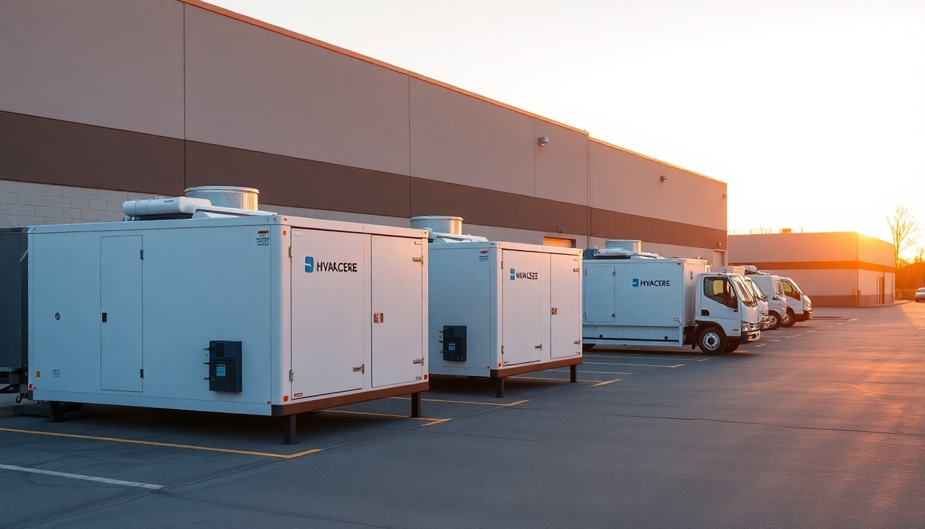 HVAC service operation in Nebraska at golden hour