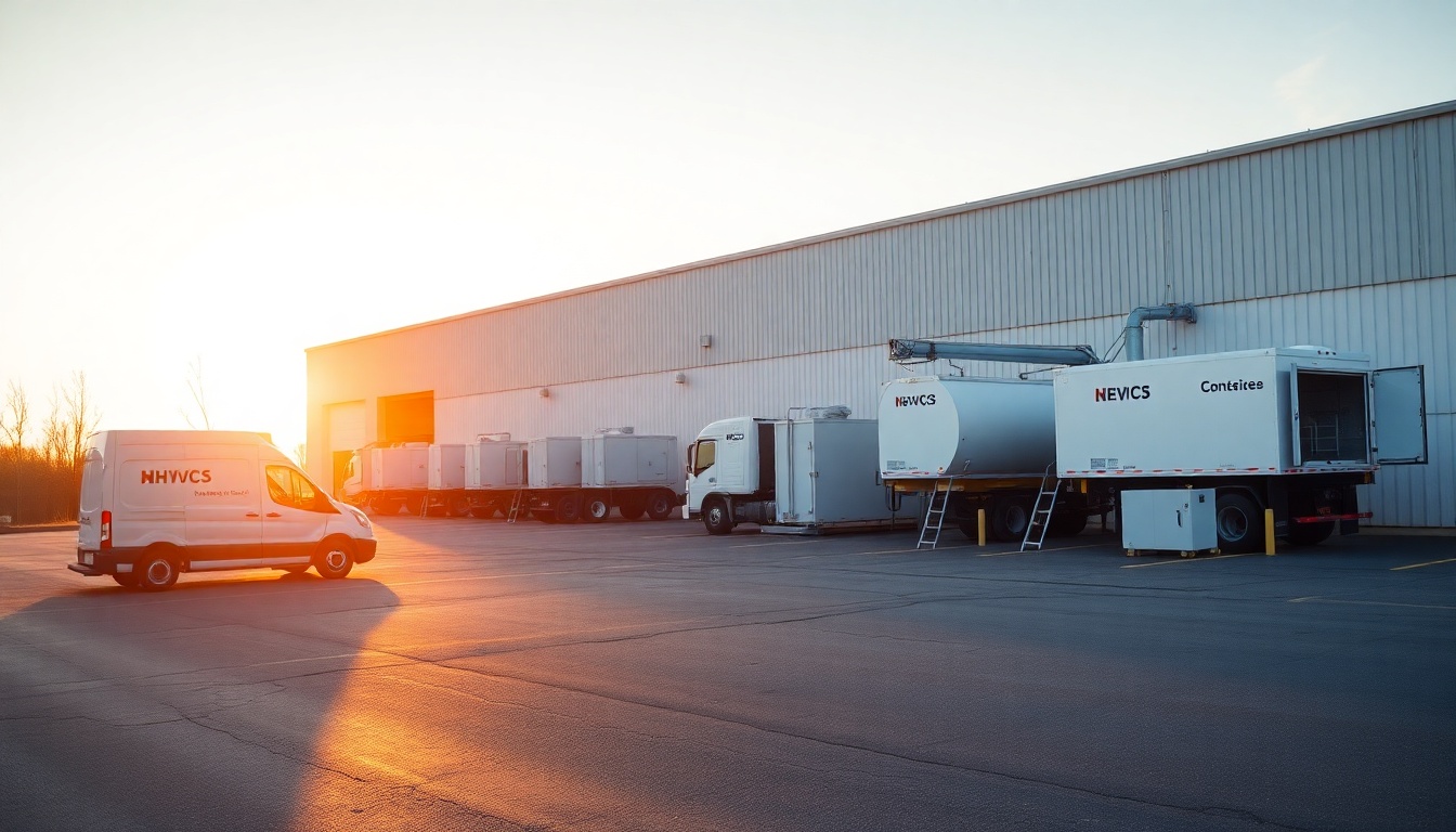 HVAC service operation in New Hampshire at golden hour