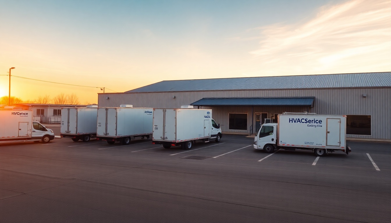 HVAC service operation in North Dakota at golden hour