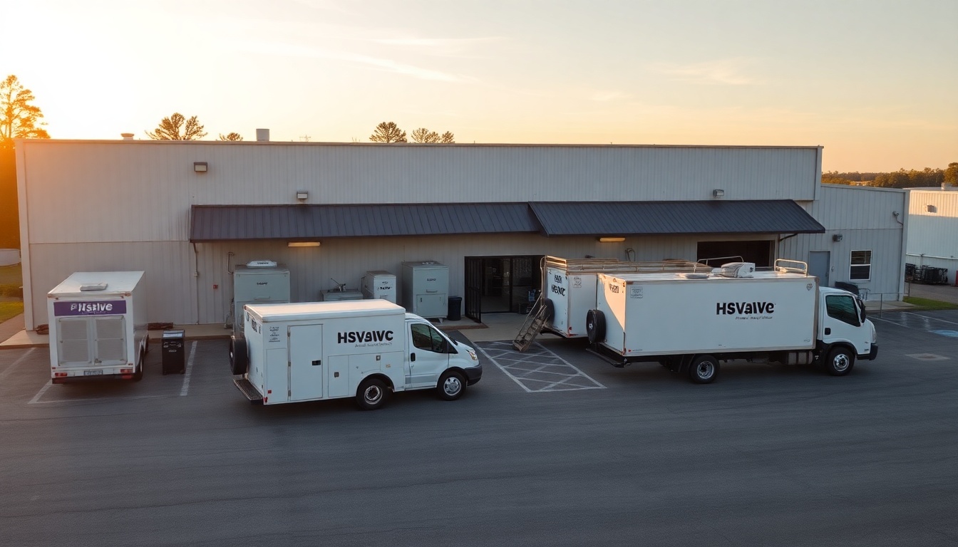 HVAC service operation in South Carolina at golden hour