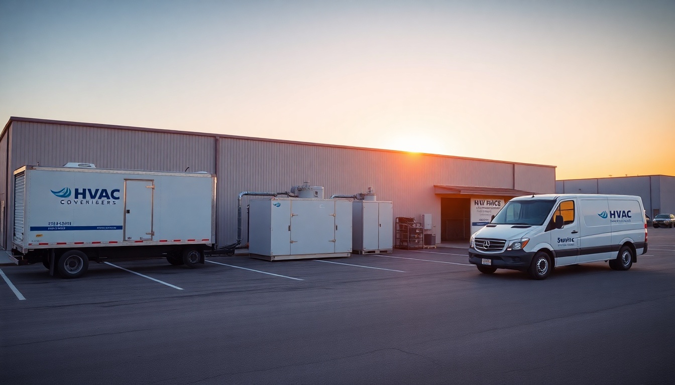 HVAC service operation in South Dakota at golden hour