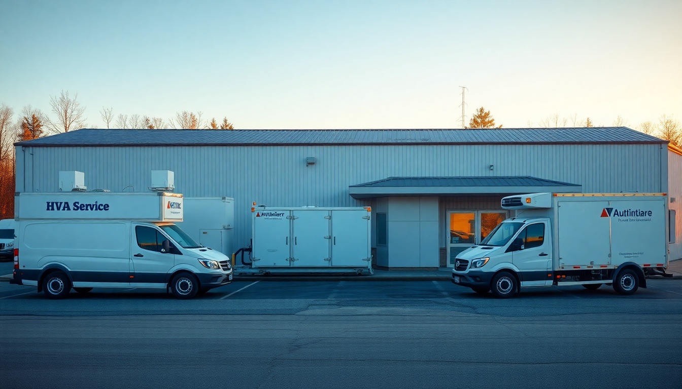 HVAC service operation in Vermont at golden hour
