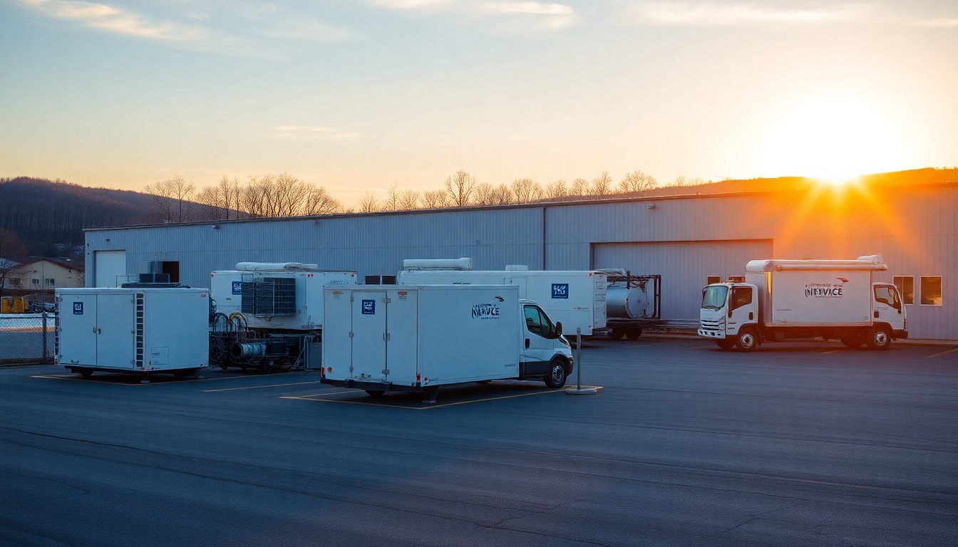 HVAC service operation in West Virginia at golden hour