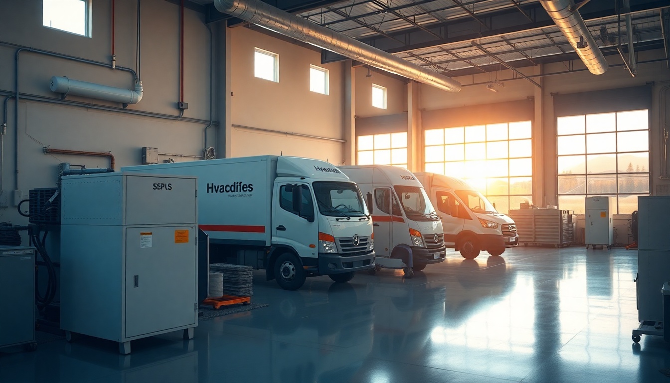 HVAC service workspace in Wyoming at golden hour