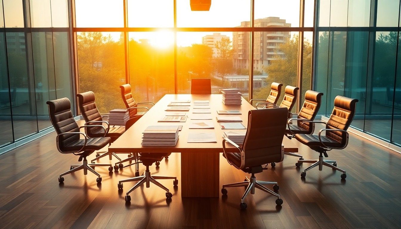 Corporate boardroom representing key employee retention bonus planning during business sale