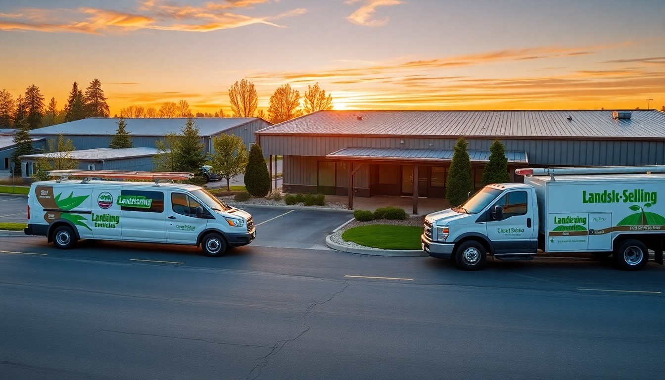 Landscaping service operation in Idaho at golden hour