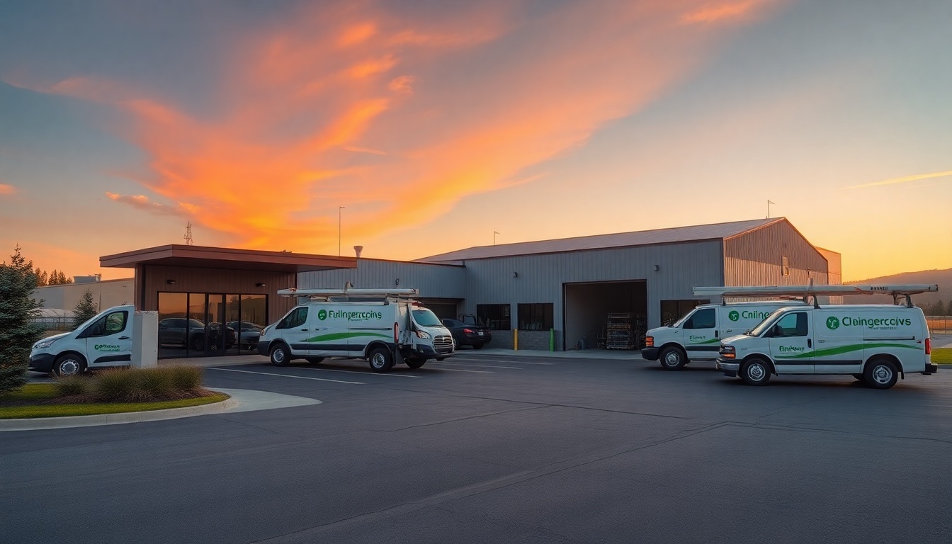 Landscaping service operation in Montana at golden hour