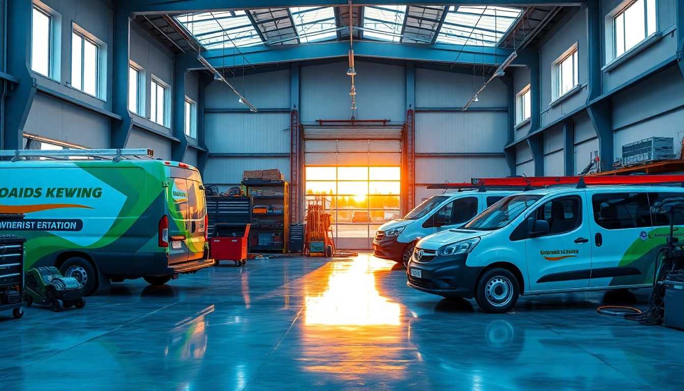 Landscaping service workspace in Oregon at golden hour