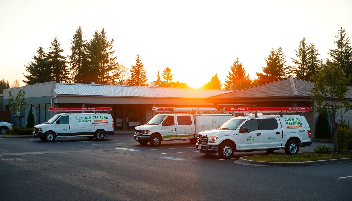 Landscaping service operation in Oregon at golden hour