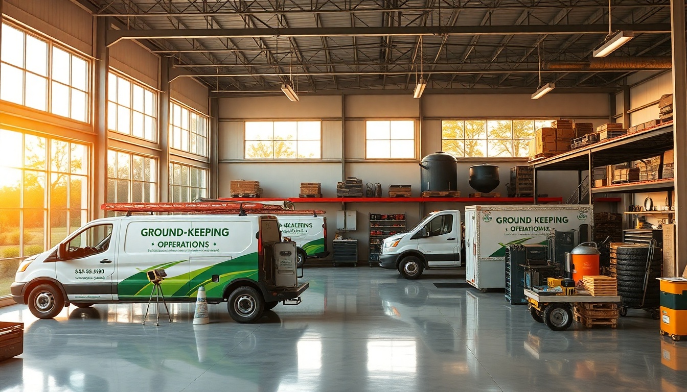 Landscaping service workspace in South Carolina at golden hour
