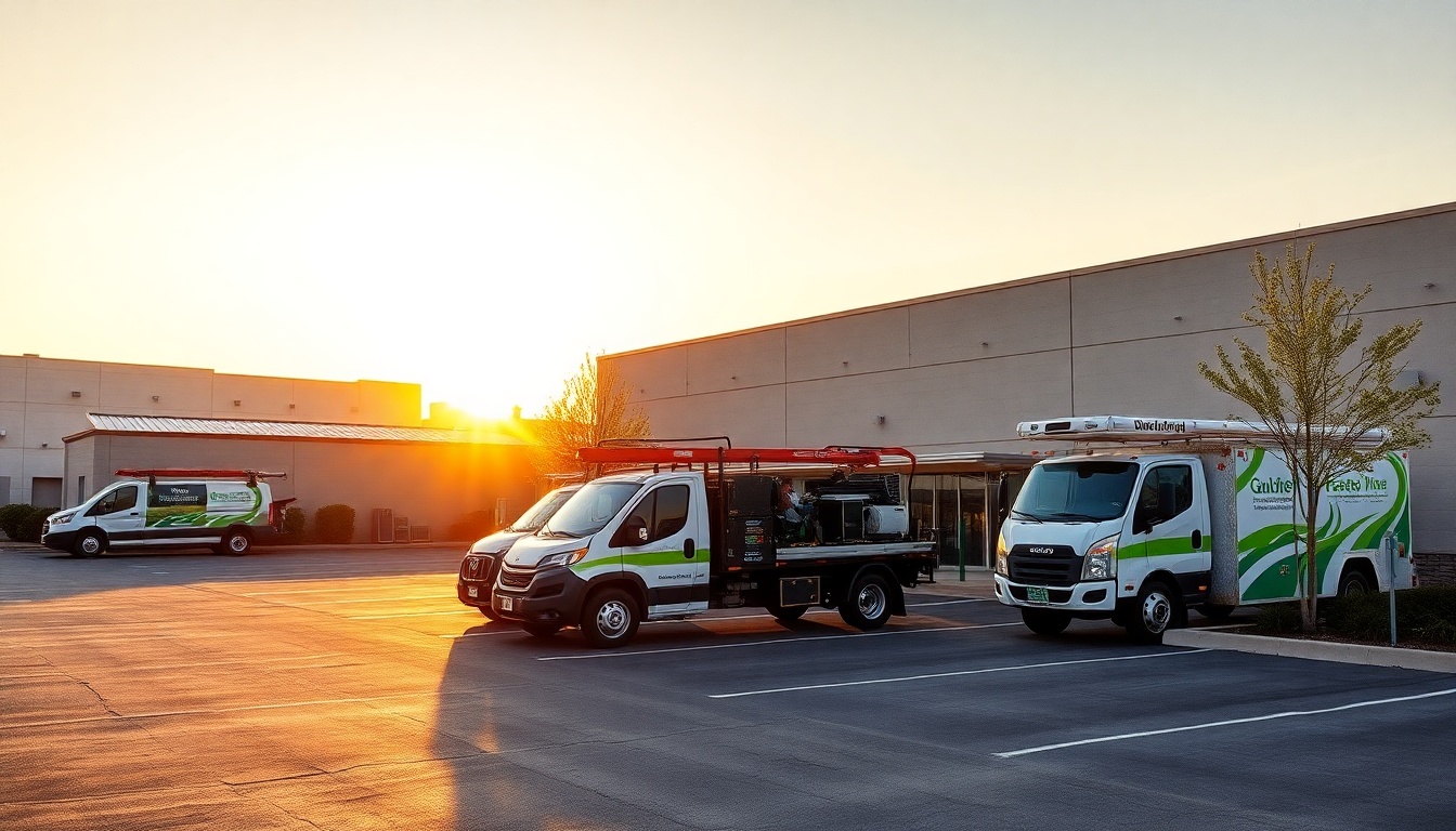 Landscaping service operation in Utah at golden hour