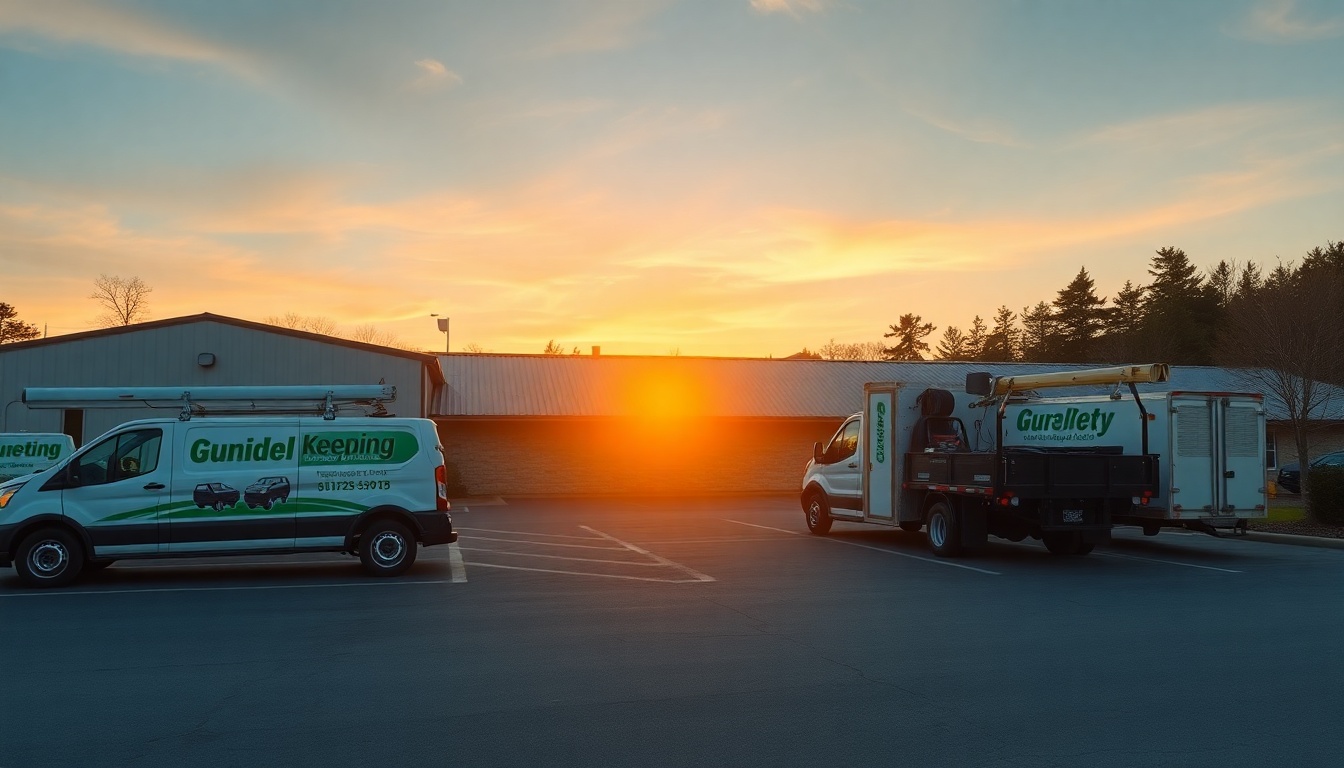 Landscaping service operation in Vermont at golden hour