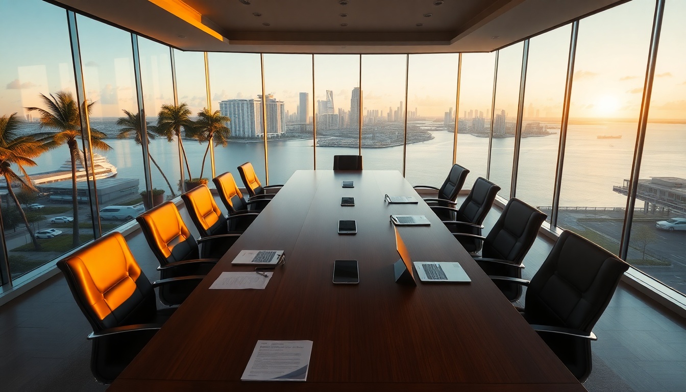 Florida skyline with Tampa, Miami, Orlando and Jacksonville representing the four largest M&A markets in the state