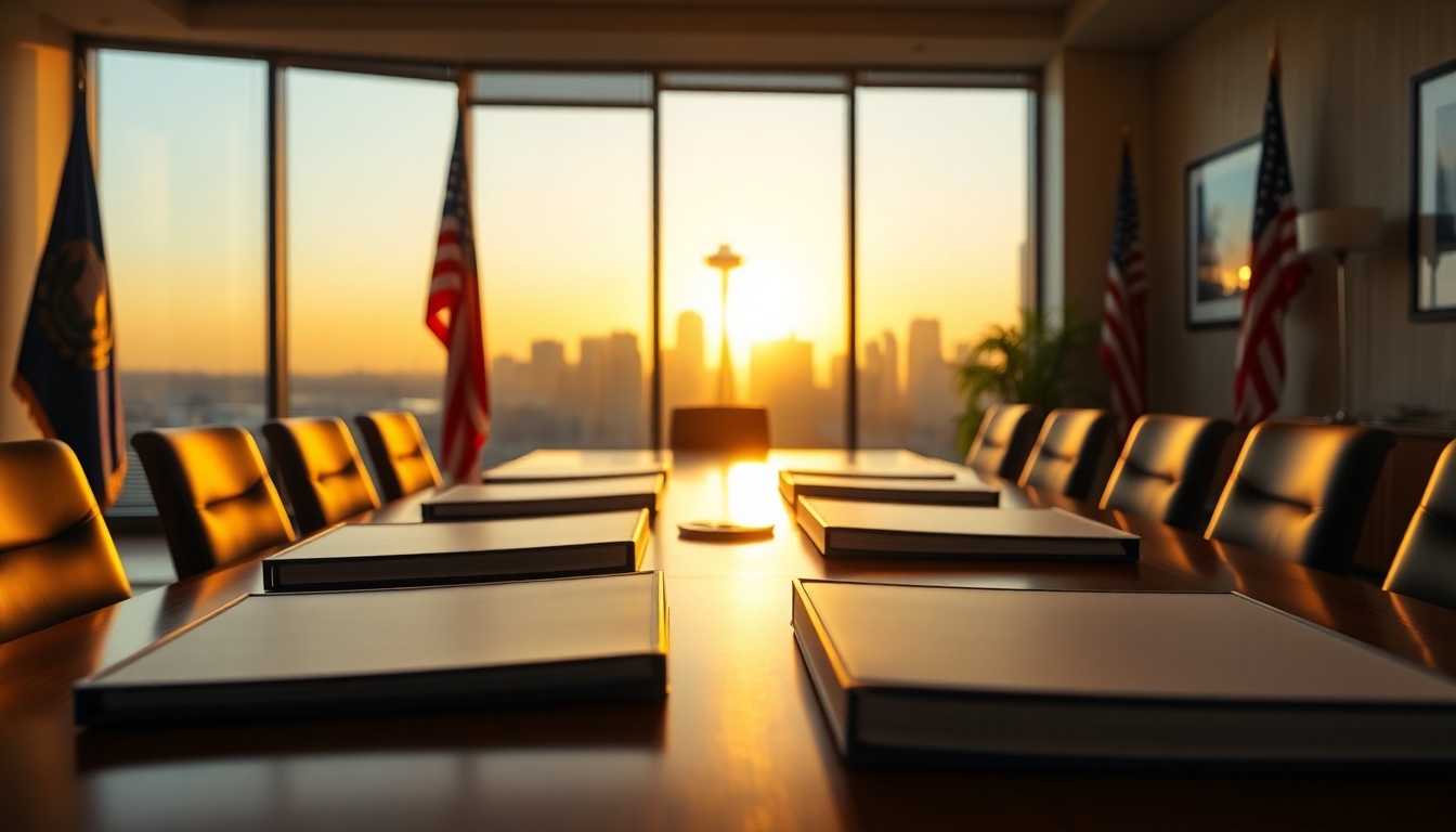 Map of Washington highlighting Seattle, Tacoma, Bellevue, Spokane and Vancouver as the primary metros for M&A activity