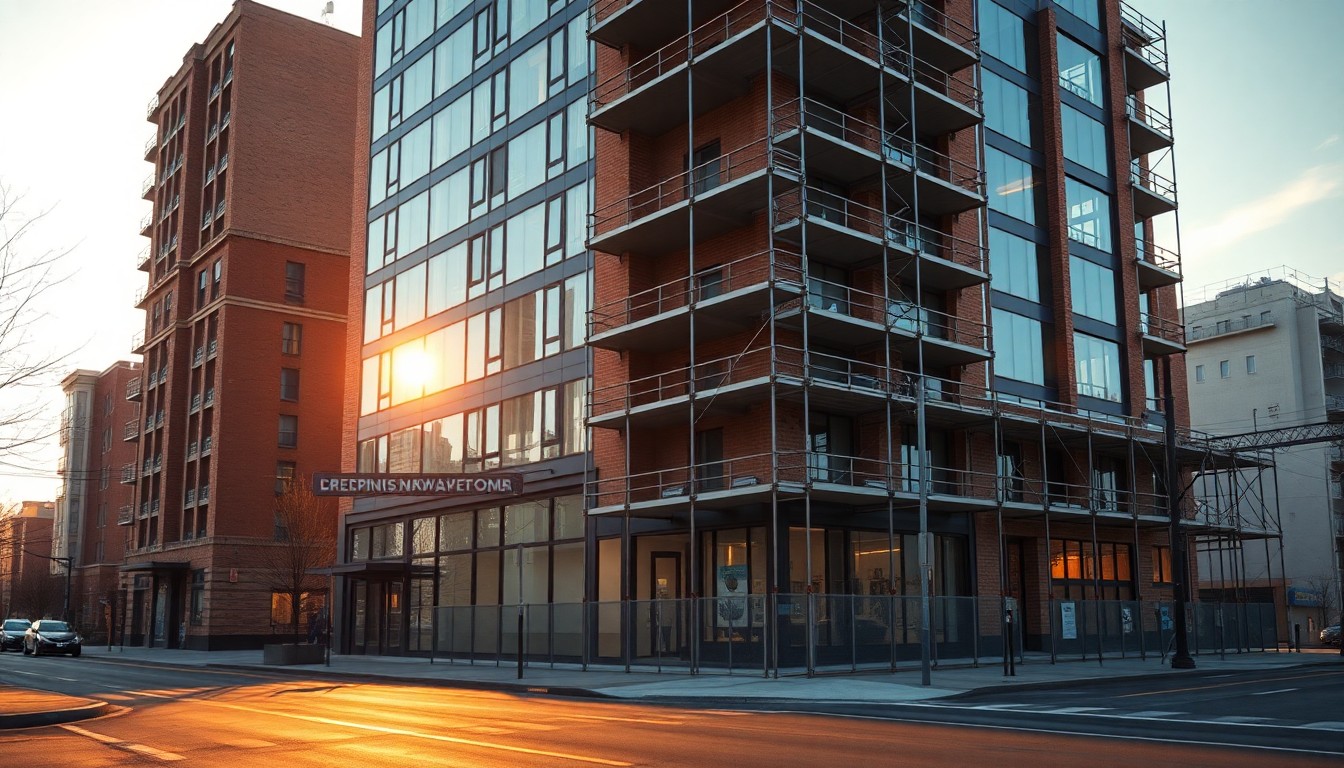 Mixed-use development representing Qualified Opportunity Zone Fund investment after business sale