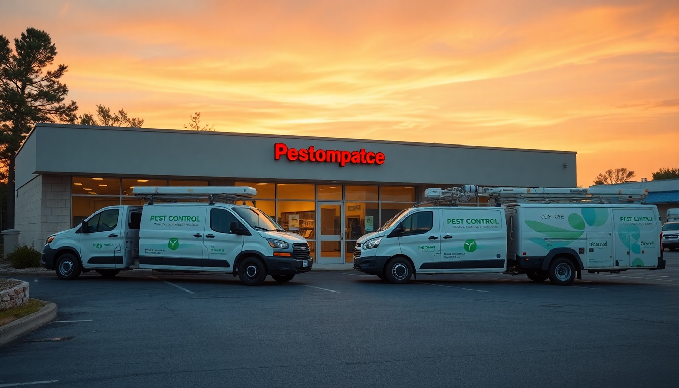Pest Control service operation in Alabama at golden hour