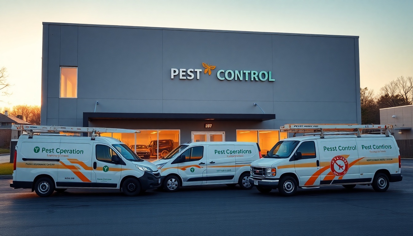 Pest Control service operation in Connecticut at golden hour