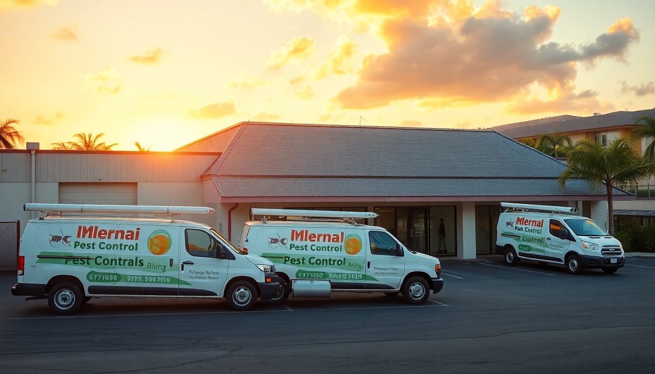 Pest Control service operation in Hawaii at golden hour