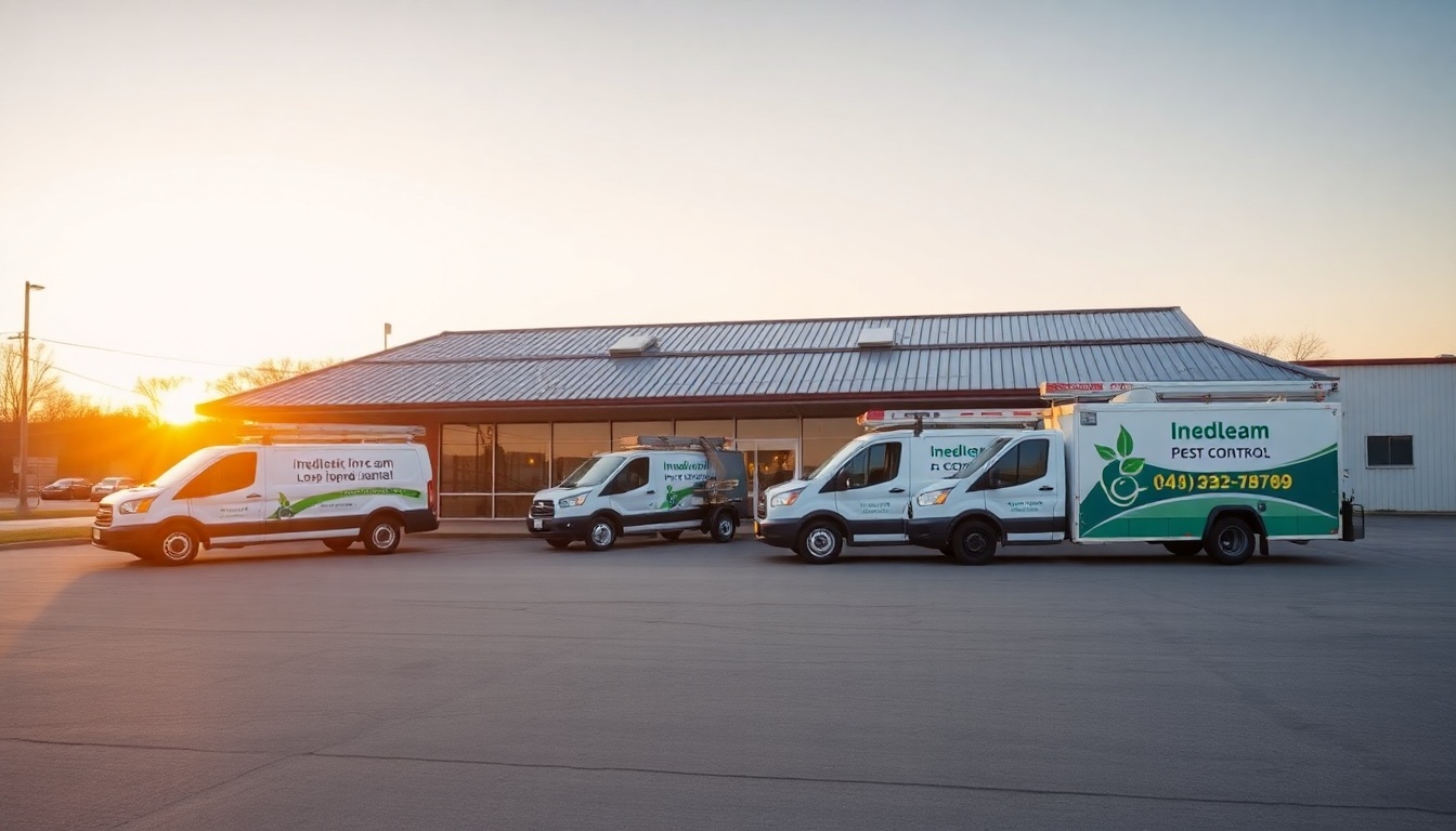 Pest Control service operation in Indiana at golden hour