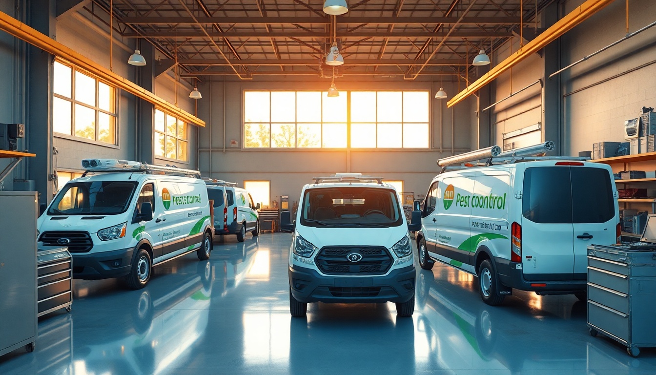 Pest Control service workspace in Iowa at golden hour