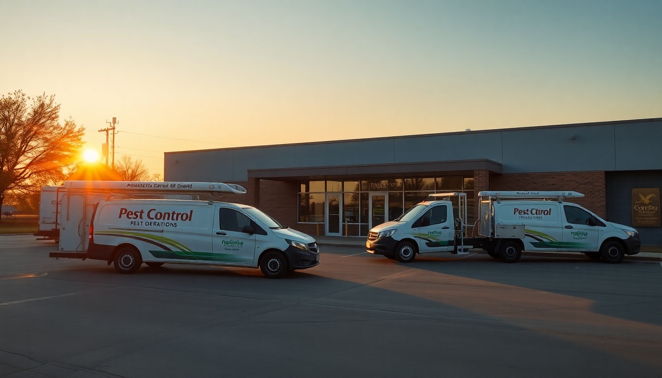 Pest Control service operation in Iowa at golden hour