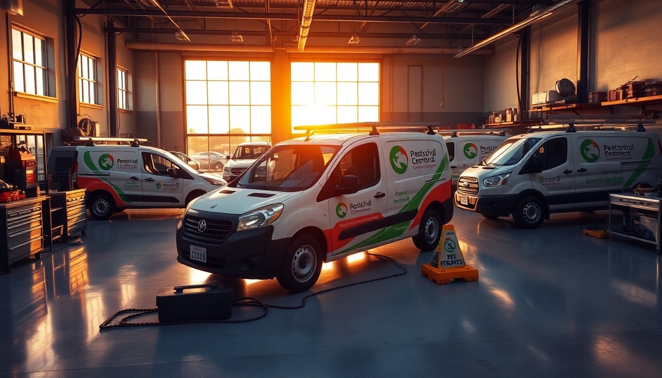 Pest Control service workspace in Kansas at golden hour