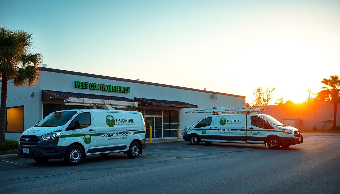 Pest Control service operation in Louisiana at golden hour