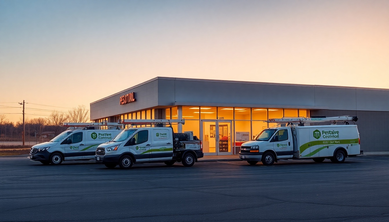 Pest Control service operation in Michigan at golden hour