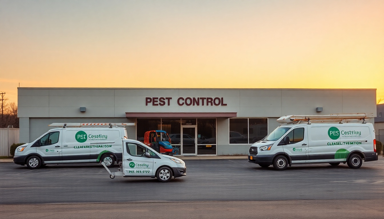 Pest Control service operation in Missouri at golden hour