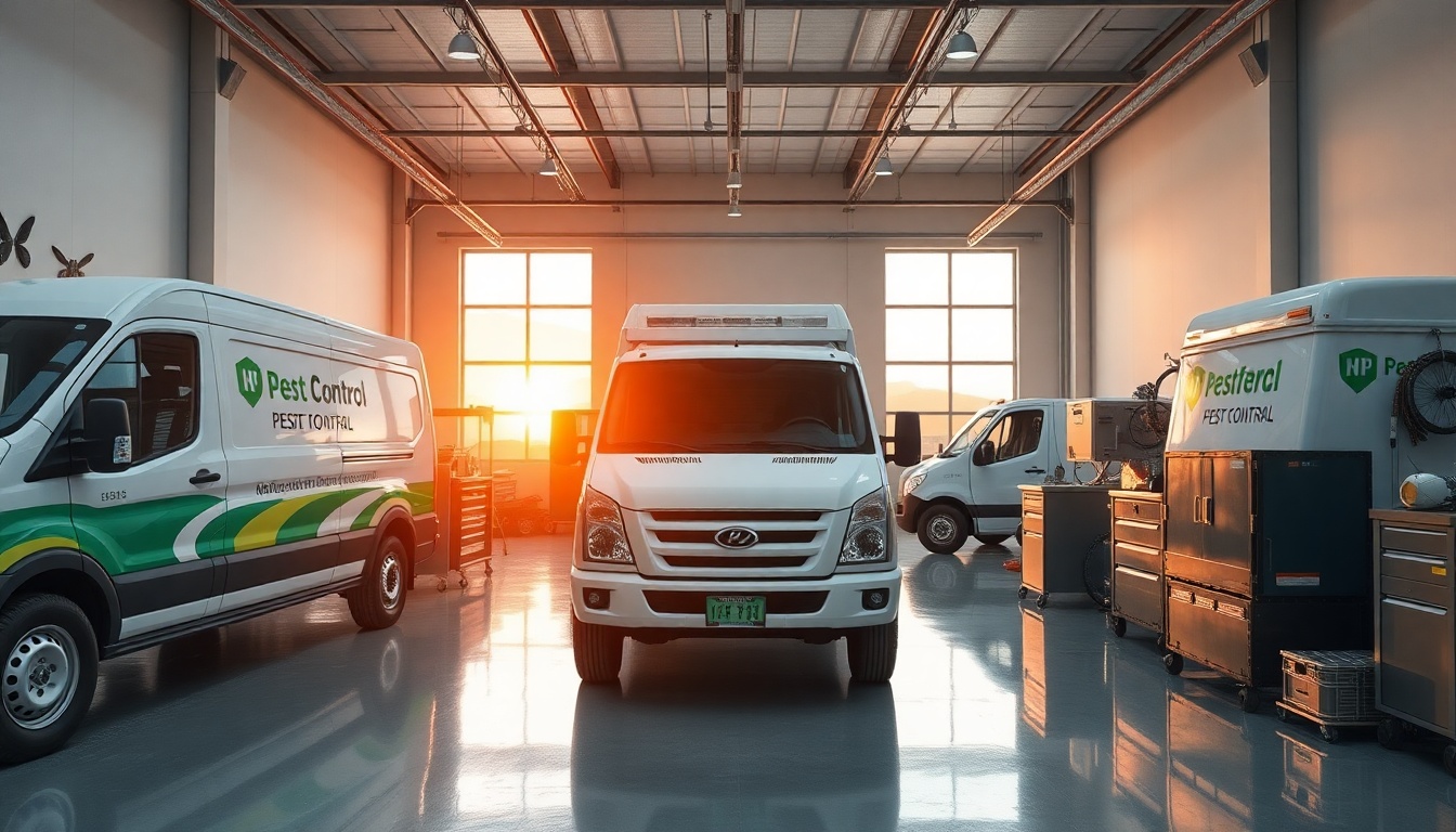 Pest Control service workspace in Montana at golden hour