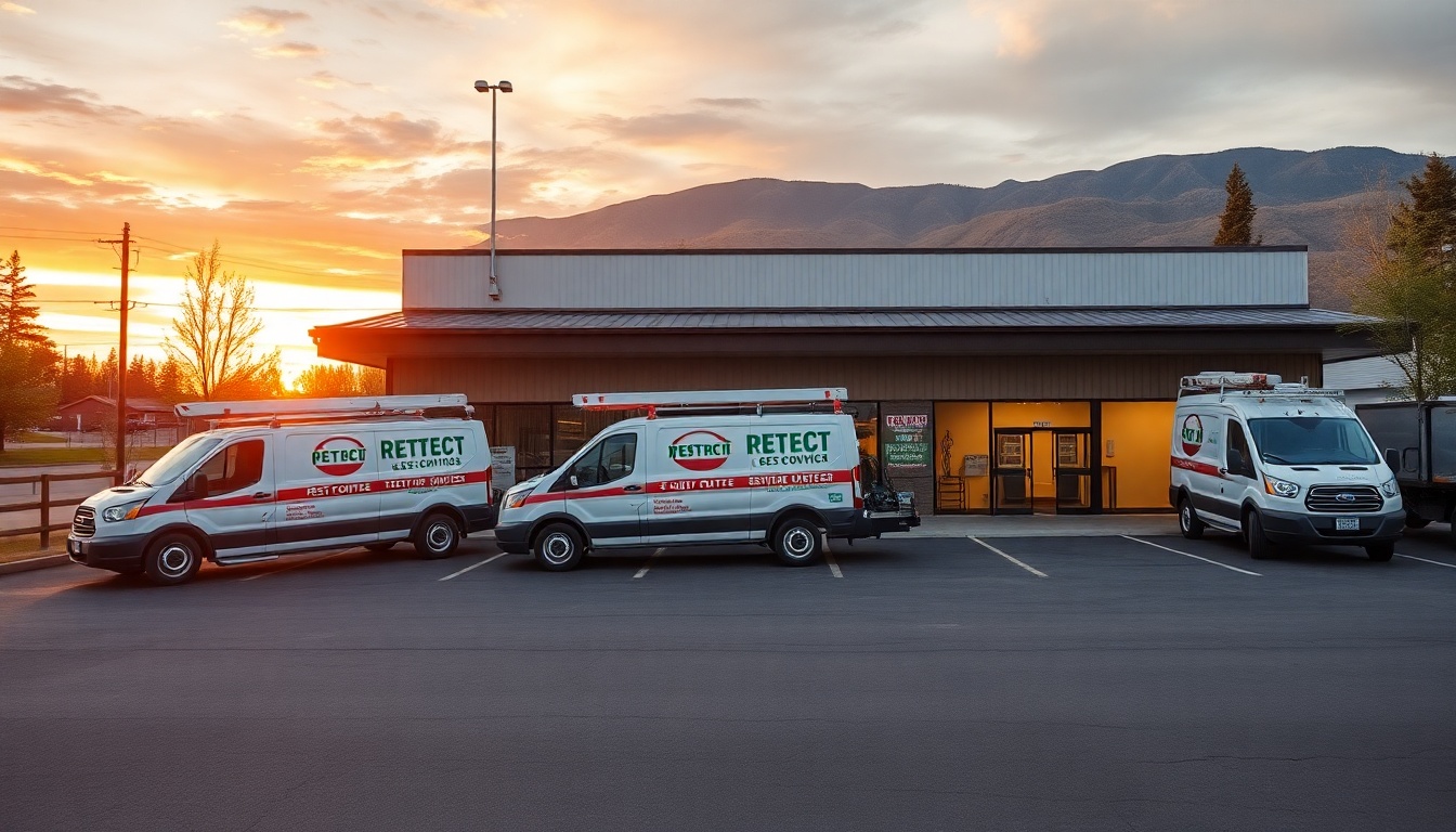Pest Control service operation in Montana at golden hour