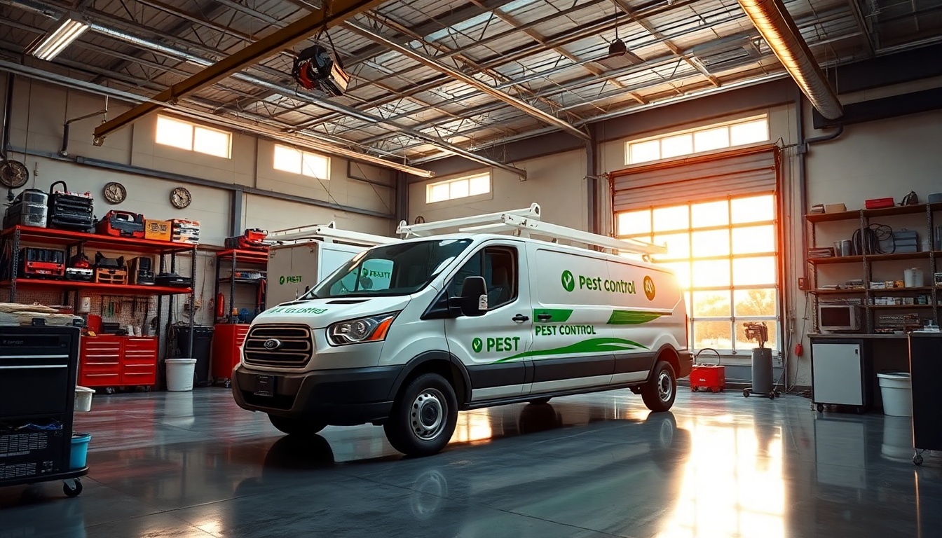 Pest Control service workspace in Oklahoma at golden hour