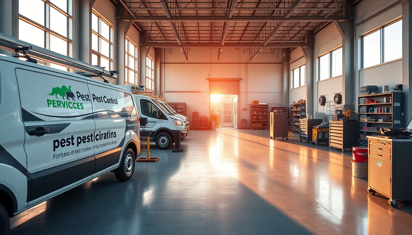 Pest Control service workspace in Oregon at golden hour