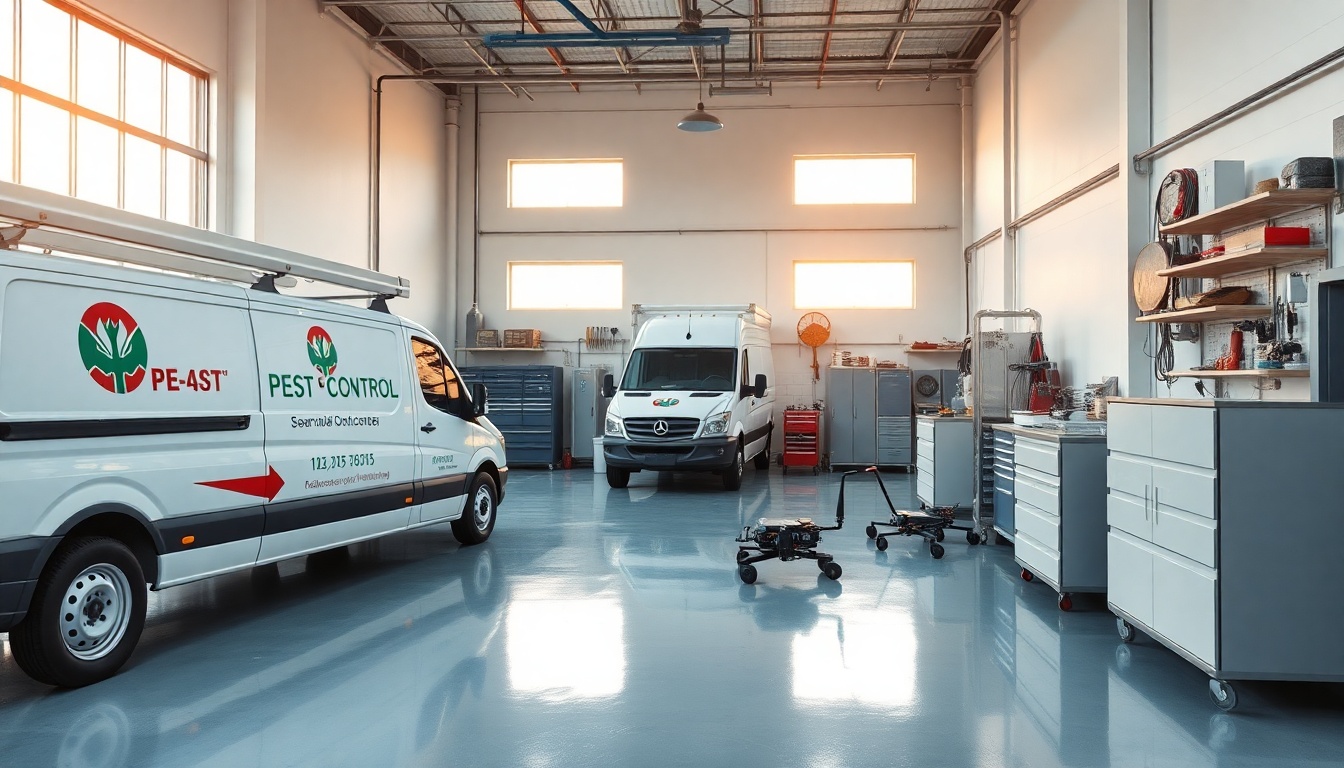 Pest Control service workspace in Rhode Island at golden hour