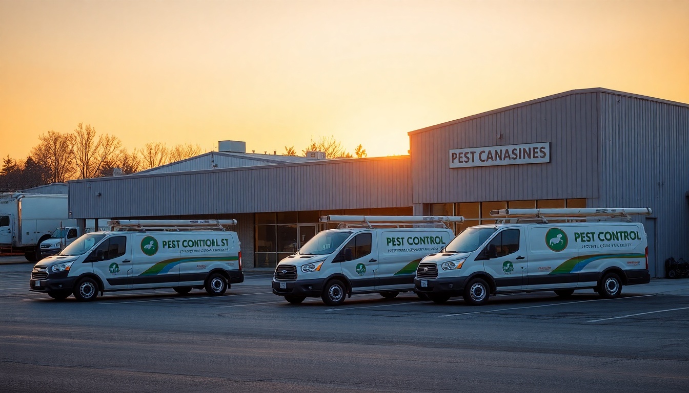 Pest Control service operation in Rhode Island at golden hour
