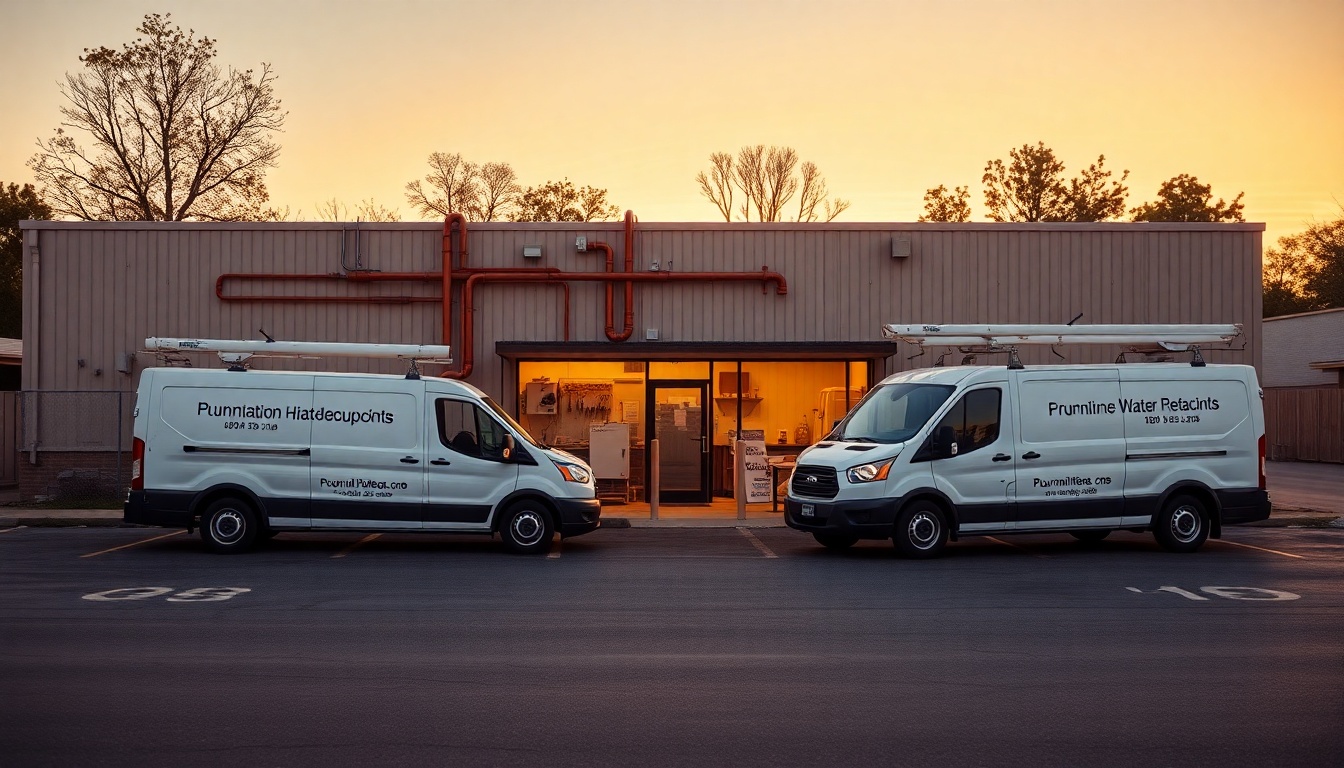 Plumbing service operation in Alabama at golden hour