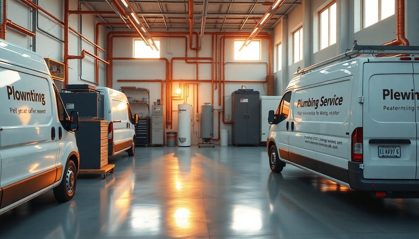 Plumbing service workspace in Arkansas at golden hour