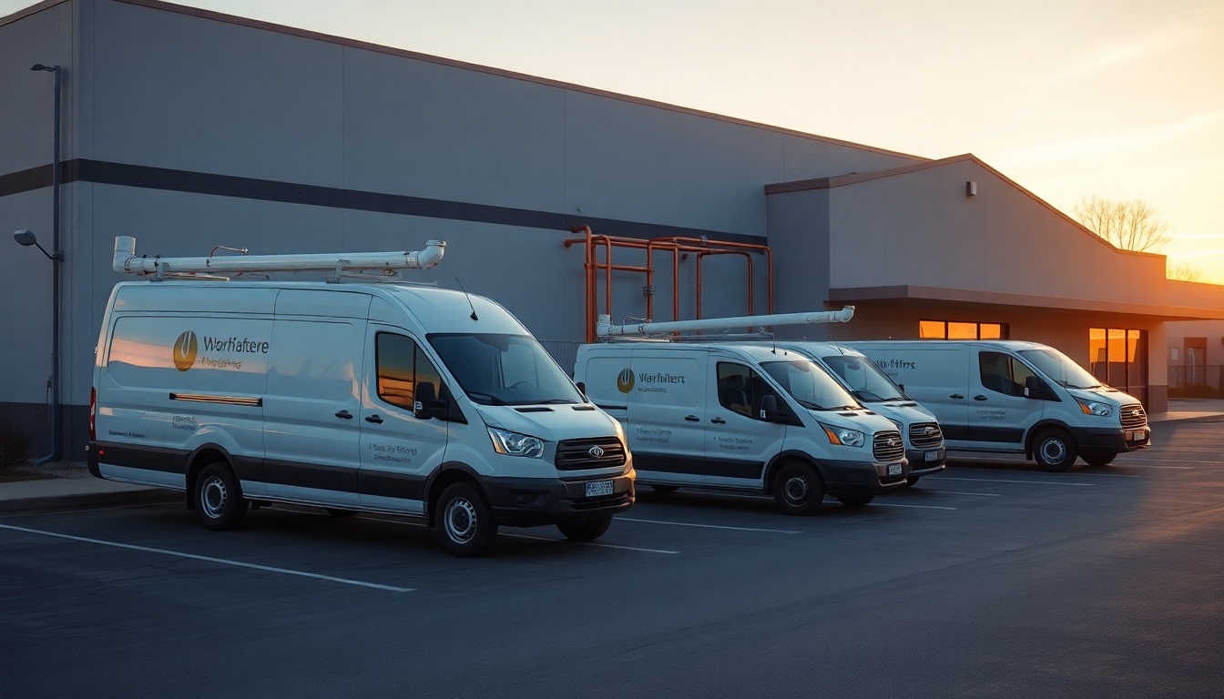 Plumbing service operation in Arkansas at golden hour