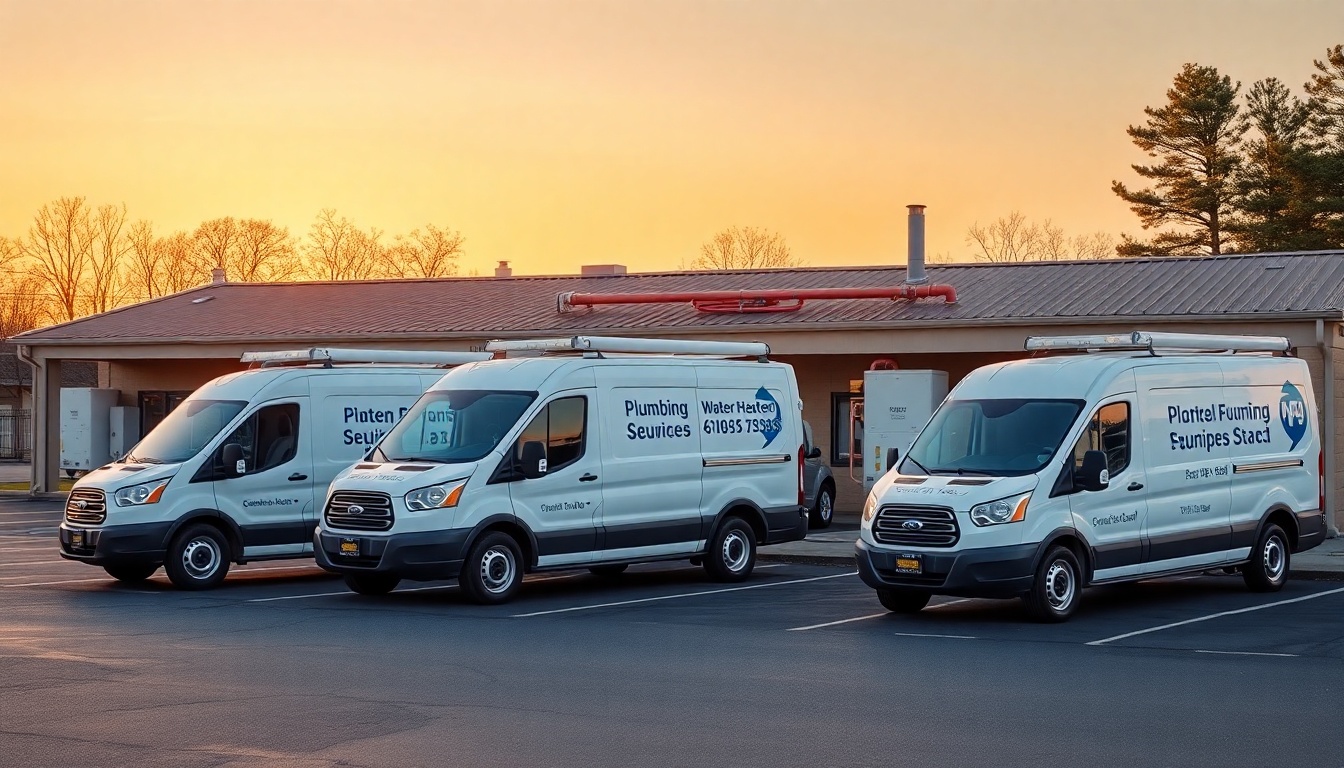 Plumbing service operation in Connecticut at golden hour