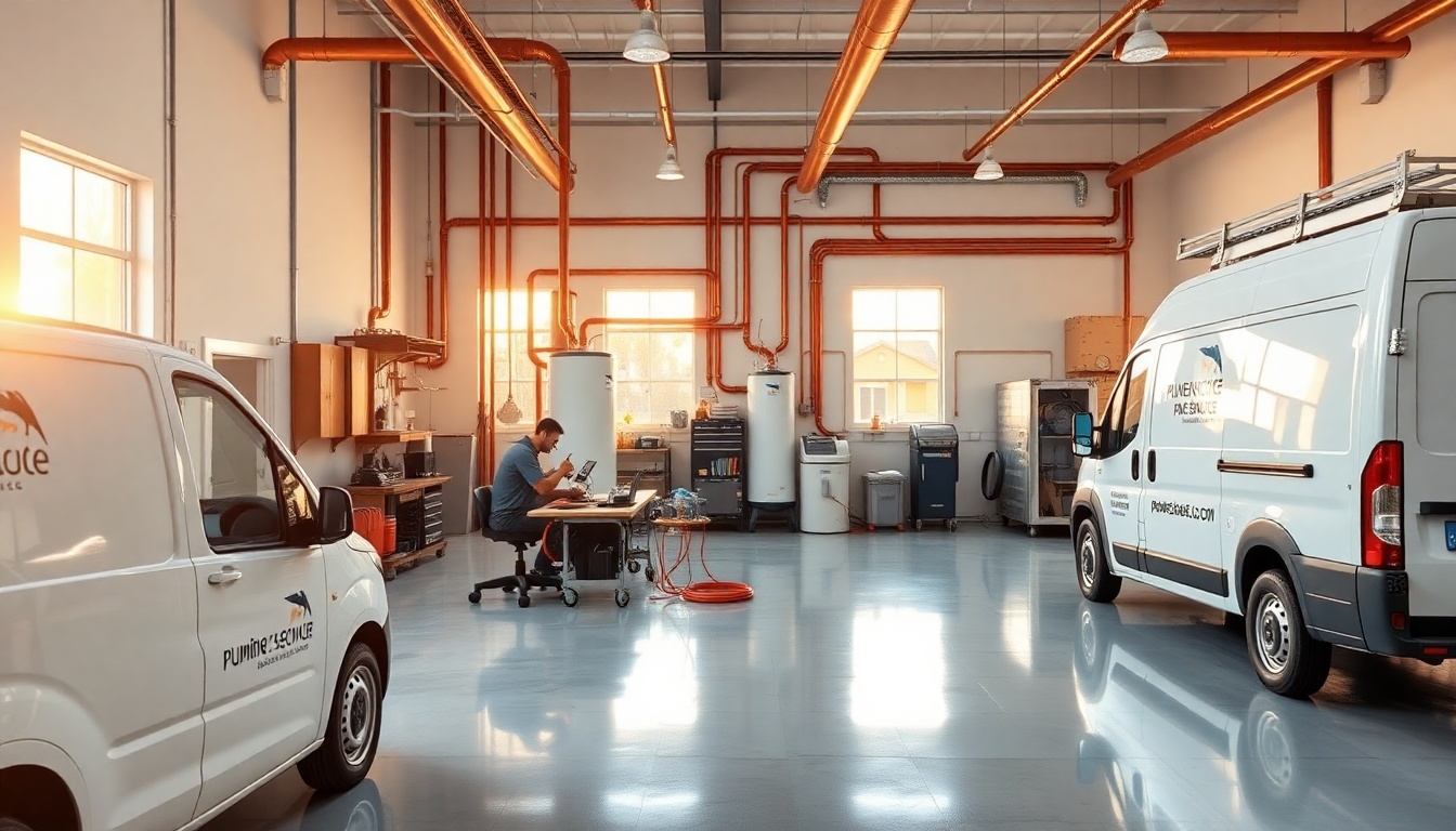 Plumbing service workspace in Indiana at golden hour