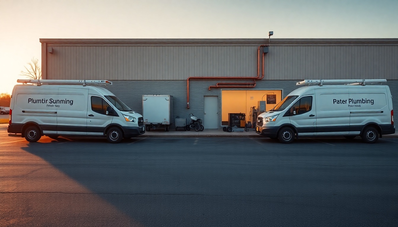 Plumbing service operation in Kentucky at golden hour