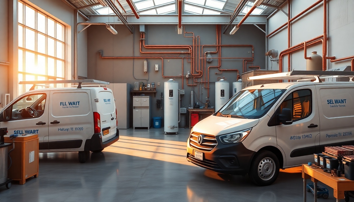 Plumbing service workspace in Maine at golden hour