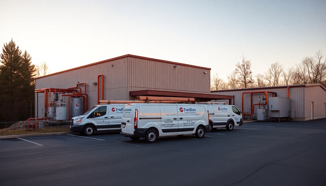 Plumbing service operation in New Hampshire at golden hour