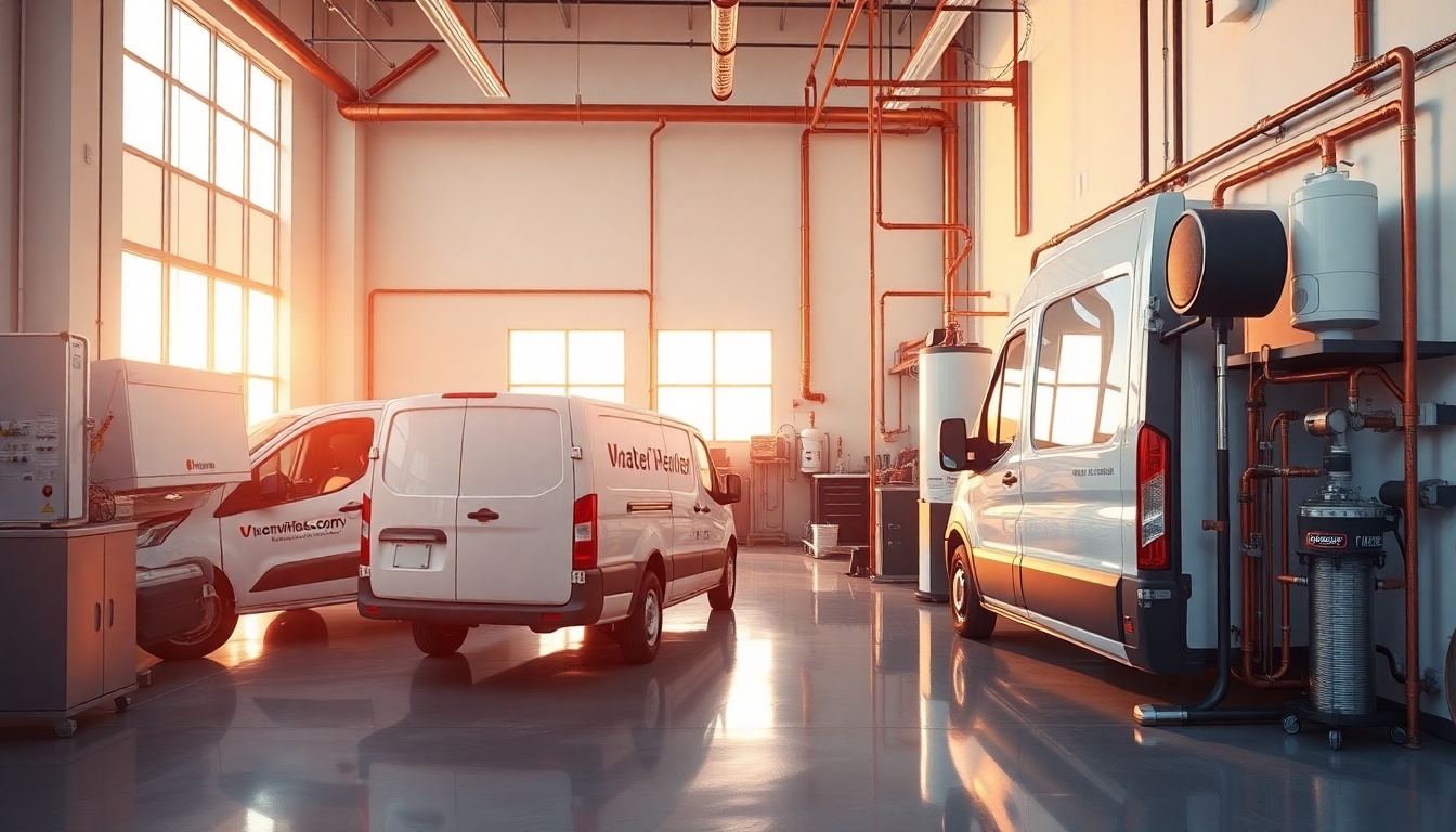Plumbing service workspace in North Dakota at golden hour
