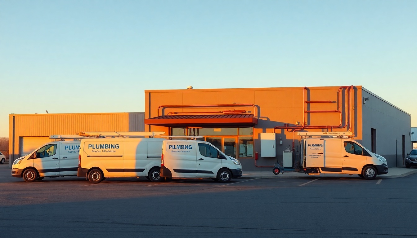 Plumbing service operation in North Dakota at golden hour