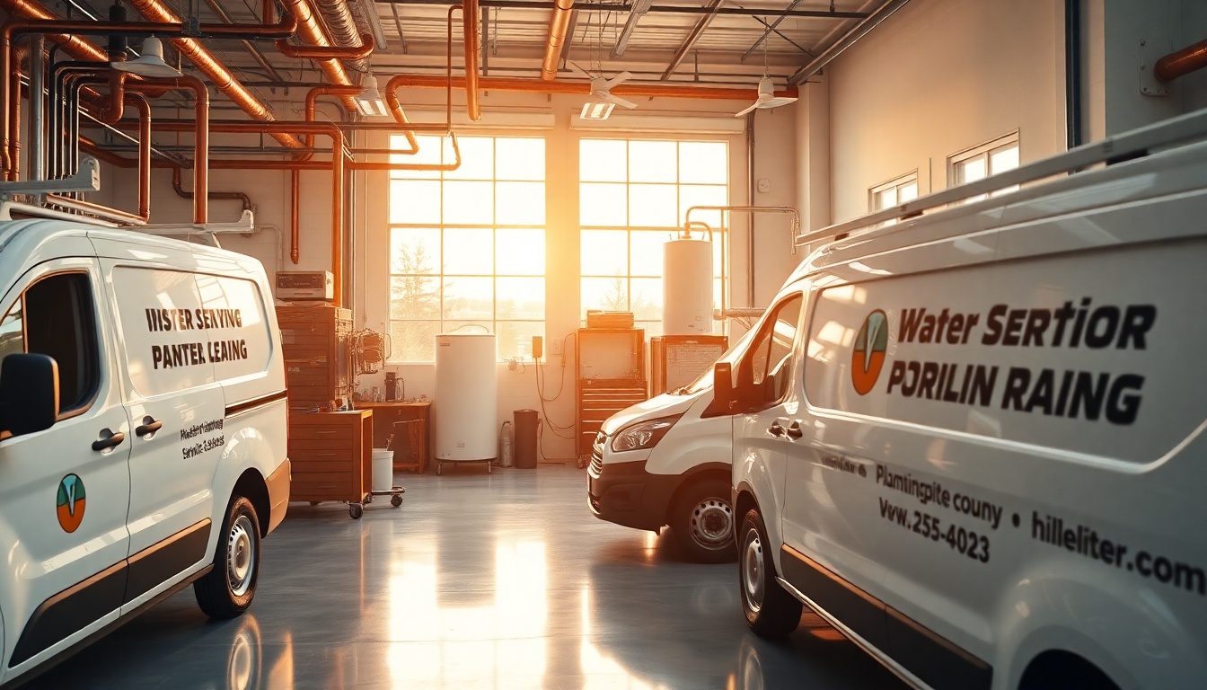 Plumbing service workspace in Oregon at golden hour